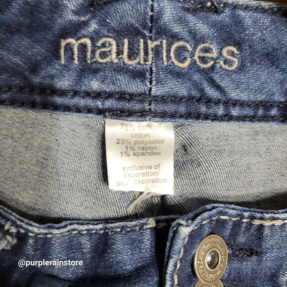 Maurices Jeans 28 Skinny Low Rise Sequins Embellished Thick Stitch Stretch Denim - Picture 4 of 12